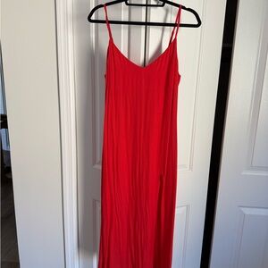 Reformation Red Midi Dress With Slit